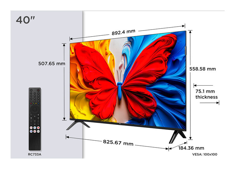 TCL S59K Serie Smart TV QLED FHD 40" 40S59K, Dolby Audio, HDR10, Android TV