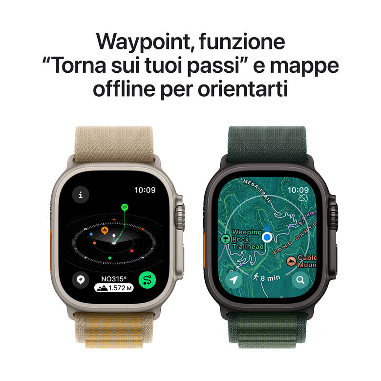 Apple Watch Ultra 2 GPS + Cellular 49mm Cassa in Titanio con Tan Alpine Loop - Medium