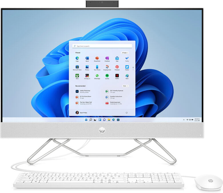 HP 27-cb1034nl Intel® Core™ i5 i5-1235U 68,6 cm (27") 1920 x 1080 Pixel PC All-in-one 8 GB DDR4-SDRAM 512 GB SSD Windows 11 Home Wi-Fi 6 (802.11ax) Bianco