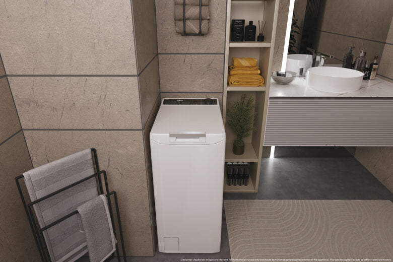 Haier THASN286TM5-S T Series 7 Lavatrice A Libera Installazione Carica Dall'alto 8 Kg, 1200 Giri, Classe A, Bianco, Inverter, Vapore, Wi-fi