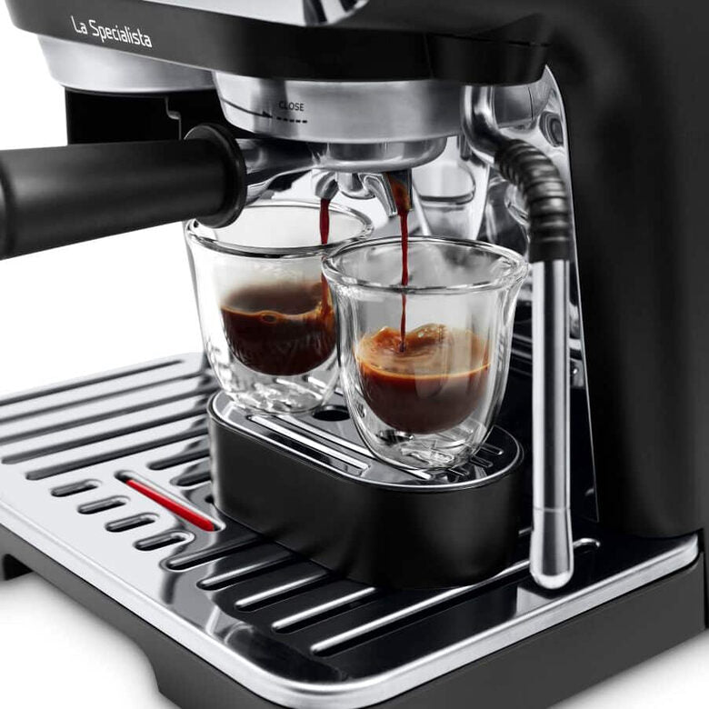 De’Longhi Dedica Arte La Specialista Arte - Macchina per Caffè in chicchi Manuale, Montalatte manuale, 1400W, Metal Black (EC9155.MB)