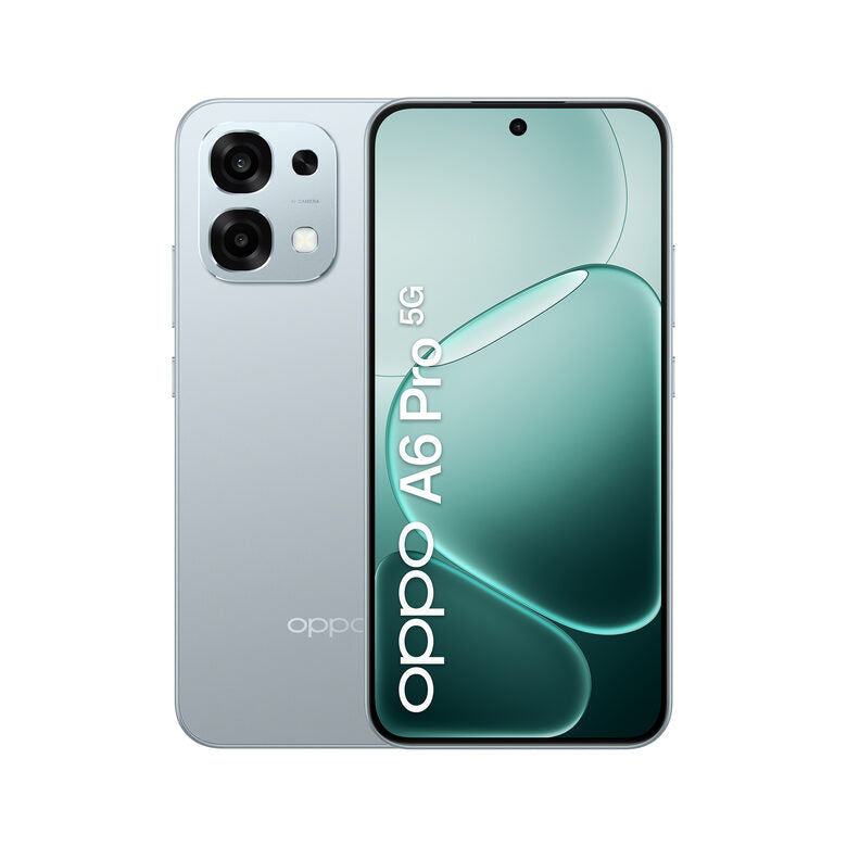 OPPO A6 Pro 5G Smartphone, Foto AI 50MP, Frontale 16MP, Display 6.57” 120HZ AMOLED FHD+, 6500mAh, RAM 8 (Esp8GB) +ROM 256GB (esp2TB), IP69, [Versione Italia], Lunar Titanium