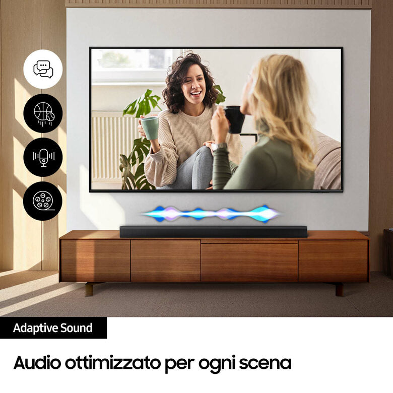 Samsung Soundbar HW-B650D/ZF Serie B, 4 Speaker, Wireless Dolby 5.1ch, Audio a 3.1 Canali, Surround sound expansion, Compatibile con Alexa e Google Assistant, Black