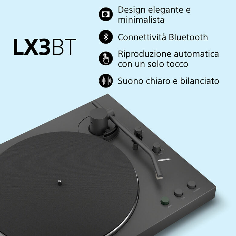 Sony PS-LX3BT Giradischi con trasmissione a cinghia Nero Automatico