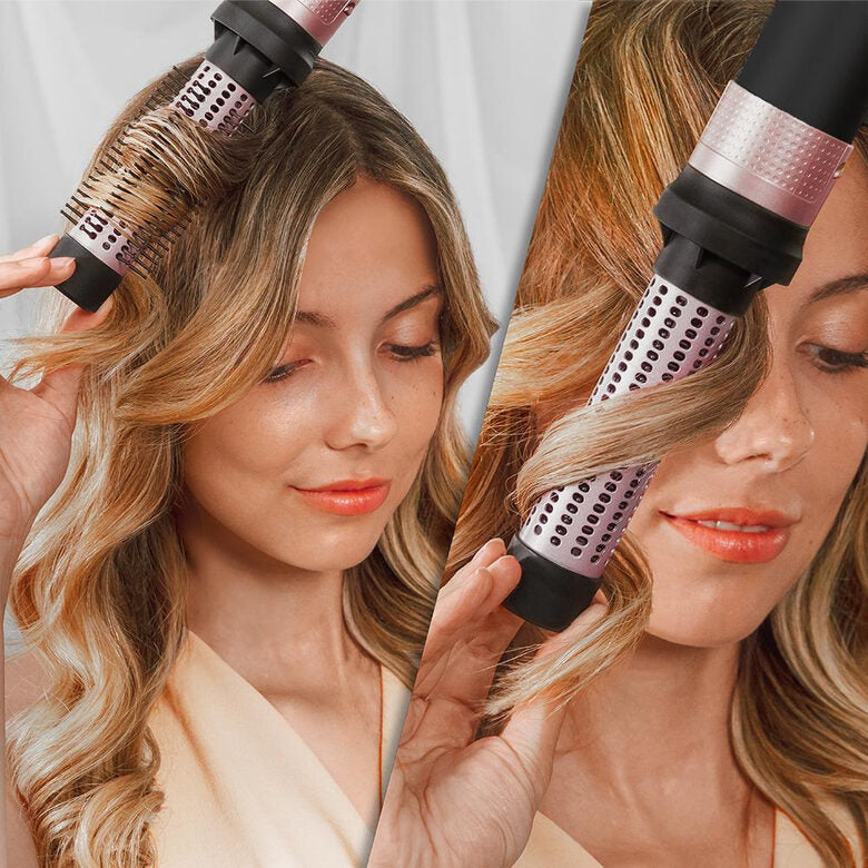 Cecotec Bamba CeramicCare 12in1 Asciugacapelli AirGlam Black Multistyler Caldo Nero, Rosa 1400 W