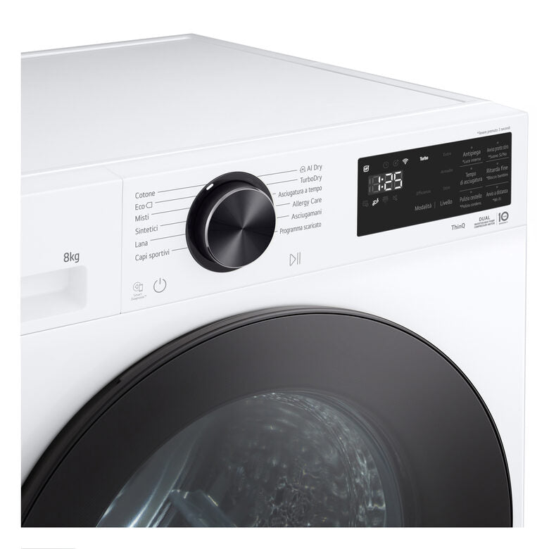 LG RNX5008TLB Asciugatrice Intelligente AI Dry 8 kg Classe B Bianco