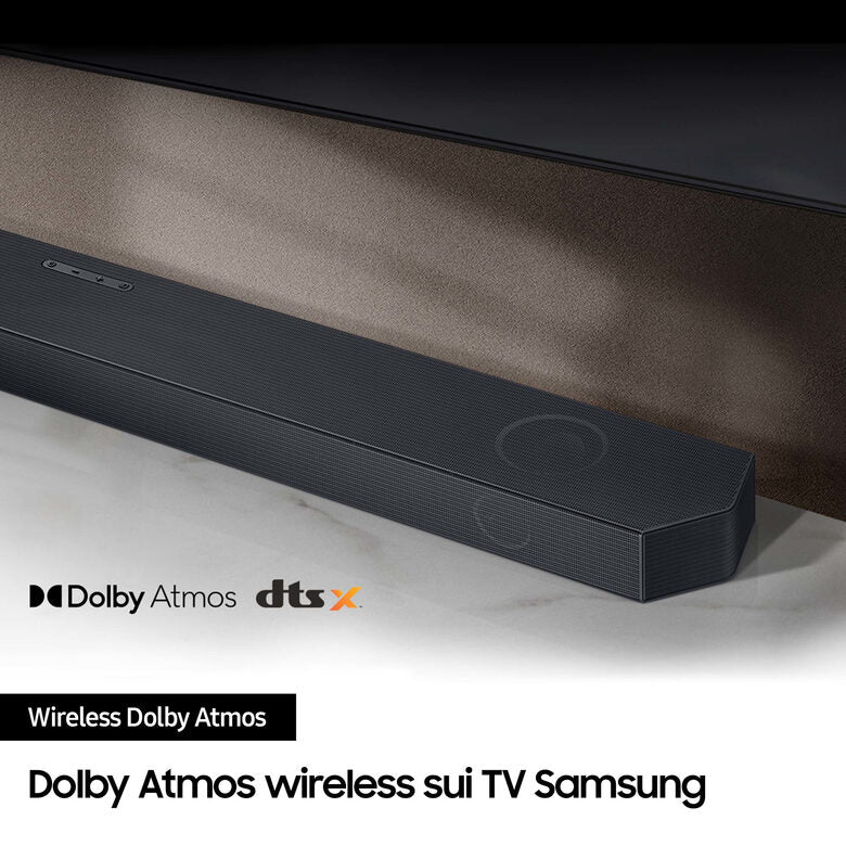 Samsung Soundbar HW-Q700C/ZF Serie Q, 9 speaker, Wireless Dolby Atmos, Audio a 3.1.2 canali, Q-Simphony, Compatibile con Alexa e Google Assistant, Black