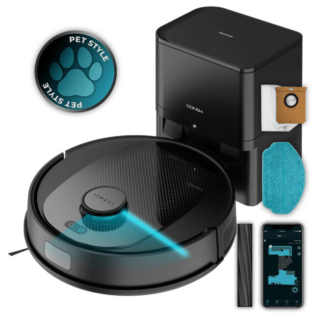 Cecotec  Conga 7690 Immortal Max Home Robot aspirapolvere Senza sacco Wi-Fi 5000Pa 3200mAh Nero