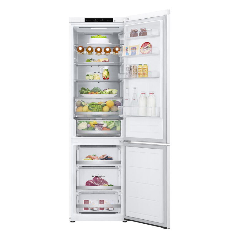 LG GBV5240DSW Frigorifero combinato, Classe D, 387L, Fresh Converter, Porte piatte, Bianco