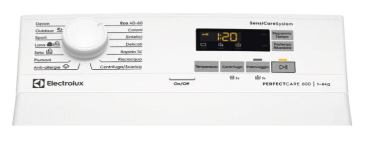 Electrolux EW6T526B Serie 600 Lavatrice Caricamento Dall'alto A Libera Installazione 6 Kg, 1200 Giri, SensiCare System, Classe B, Bianco