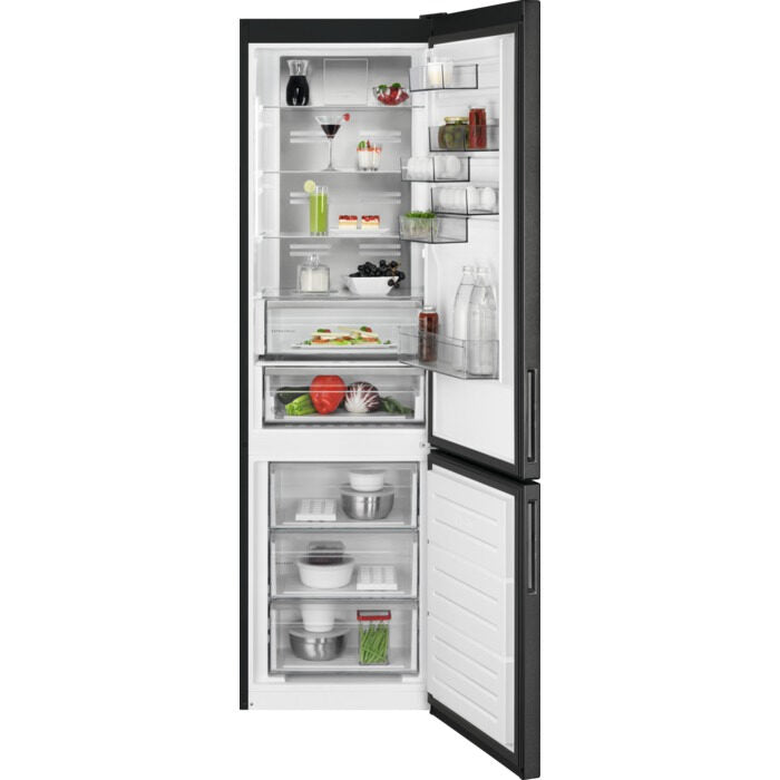 AEG RCB736D7MB frigorifero con congelatore Libera installazione 366 L D Nero, Acciaio inossidabile