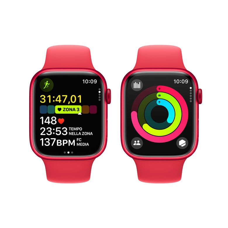 Apple Watch Series 9 GPS Cassa 45m in Alluminio (PRODUCT)RED con Cinturino Sport Band (PRODUCT)RED - S/M