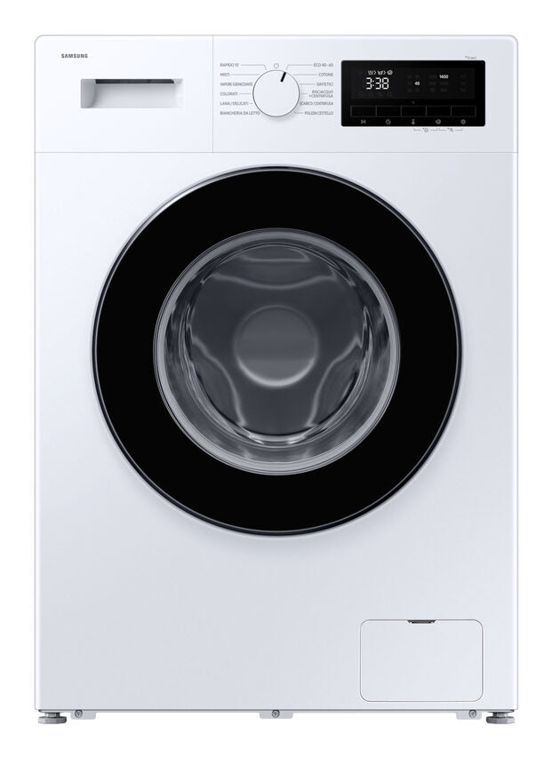 Samsung WW80FG3M05AWET Serie 3000 Lavatrice Slim A Libera Installazione 8 Kg, 1400 Giri, Vapore Igienizzante, Classe A, Bianco