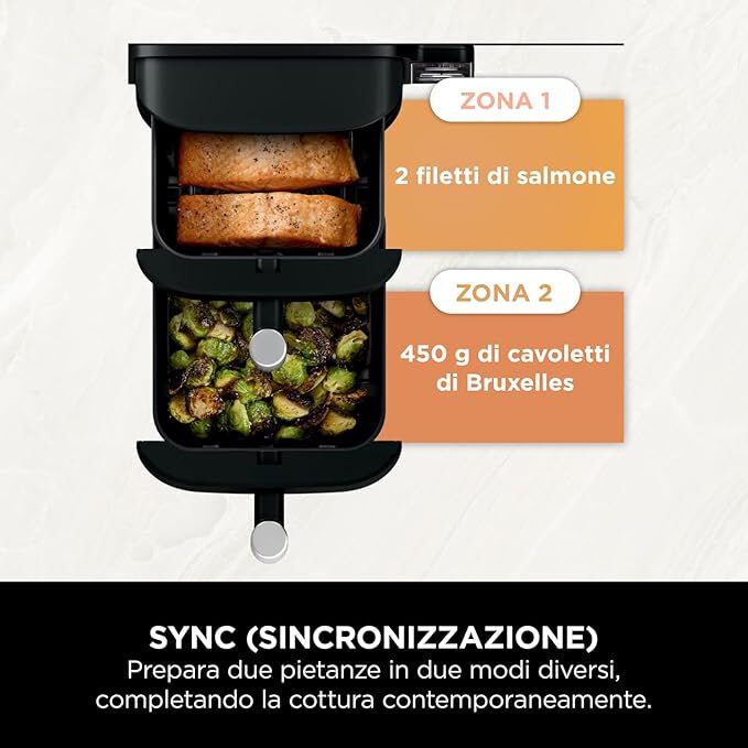 Ninja SL300EU friggitrice Doppia 7,6 L Indipendente 2470 W Friggitrice a basso contenuto di grassi Nero