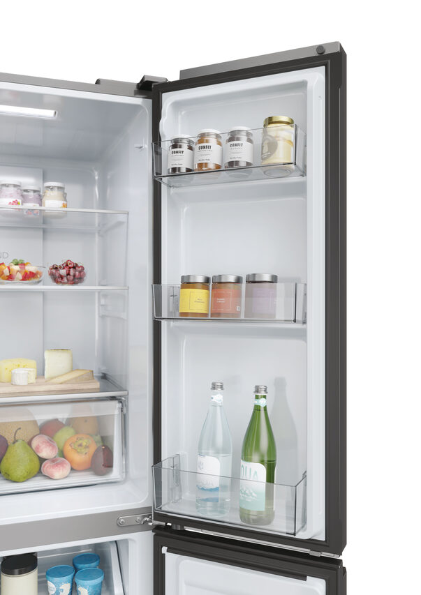 Haier HCR3818EWMM Libera installazione 463 L Platino, Acciaio inox