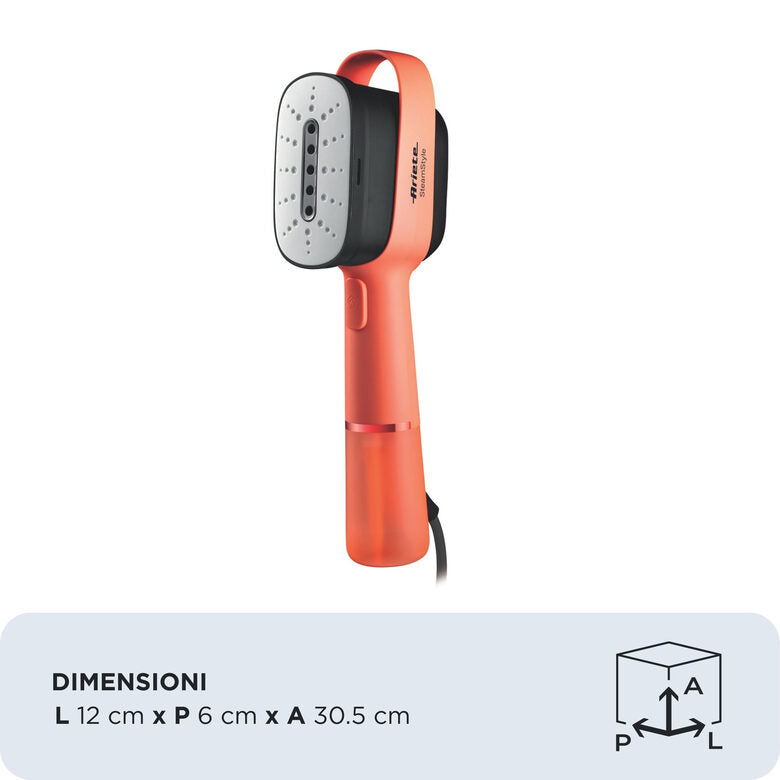 Ariete 4301 Steam Style, Ferro da stiro verticale, 1200W, Colpo vapore 20g/min, Vapore in 30 secondi, Capacità 80ml, Coral