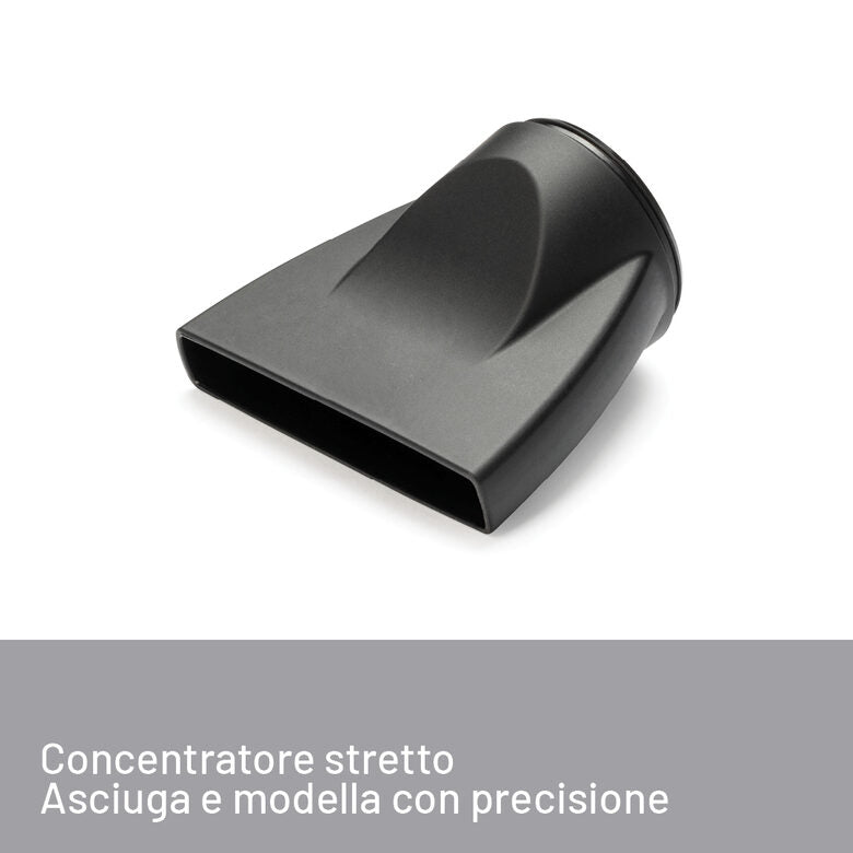 Imetec Asciugacapelli K7 2000, 2200W, Tecnoloiga a ioni, 2 velocità, 3 temperature, Colpo Aria Fredda, Convogliatore Stretto, Diffusore Professionale