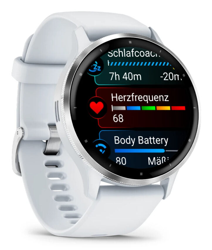 Garmin Venu 3 3,56 cm (1.4") AMOLED 45 mm Digitale 454 x 454 Pixel Touch screen Argento, Bianco Wi-Fi GPS (satellitare)