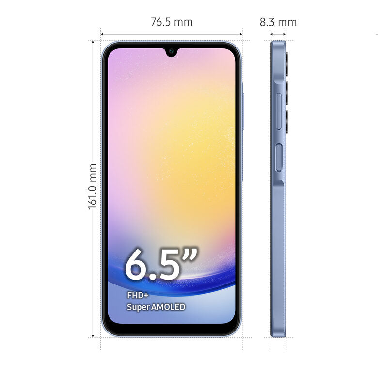Samsung Galaxy A25 5G Display sAMOLED 6.5" FHD+, Android 14, 8GB RAM, 256GB, Batteria 5.000 mAh, Memoria espandibile fino a 1TB, Blue