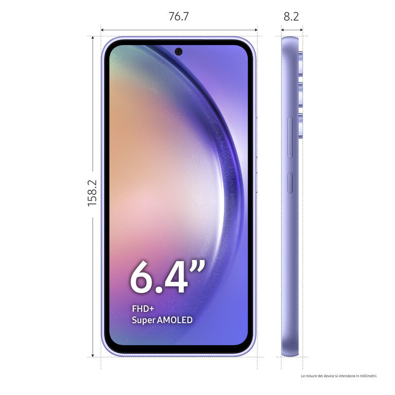 Samsung Galaxy A54 5G Display FHD+ Super AMOLED 6.4”, Android 13, 8GB RAM, 256GB, Doppia SIM, Batteria 5.000 mAh, Awesome Violet