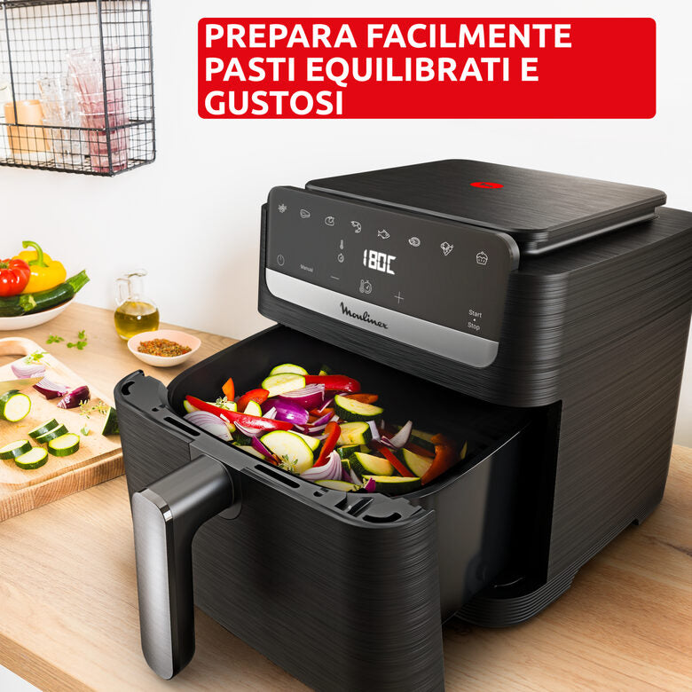 Moulinex Easy Fry Mega Compact , Friggitrice ad Aria XL Capacità 7.5L, design compatto, EZ8618