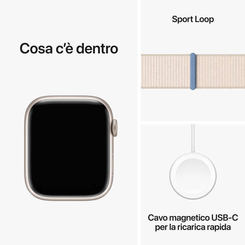 Apple Watch Series 9 GPS Cassa 45mm in Alluminio Galassia con Cinturino Sport Loop Galassia