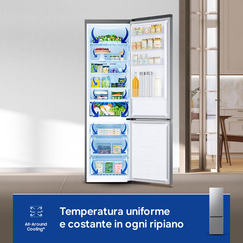 Samsung Frigorifero Combinato EcoFlex AI 2m 390L RB38C600CS9