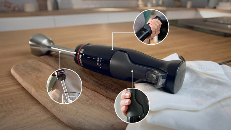 Bosch Serie 4 MSM4B623 frullatore 0,6 L Frullatore ad immersione 1000 W Antracite, Trasparente