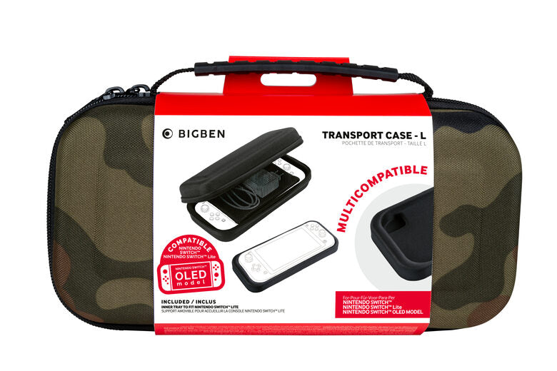 Bigben Interactive SWITCHPOUCHCAMO custodia per console portatile Custodia a sacchetto Nintendo Mimetico, Verde