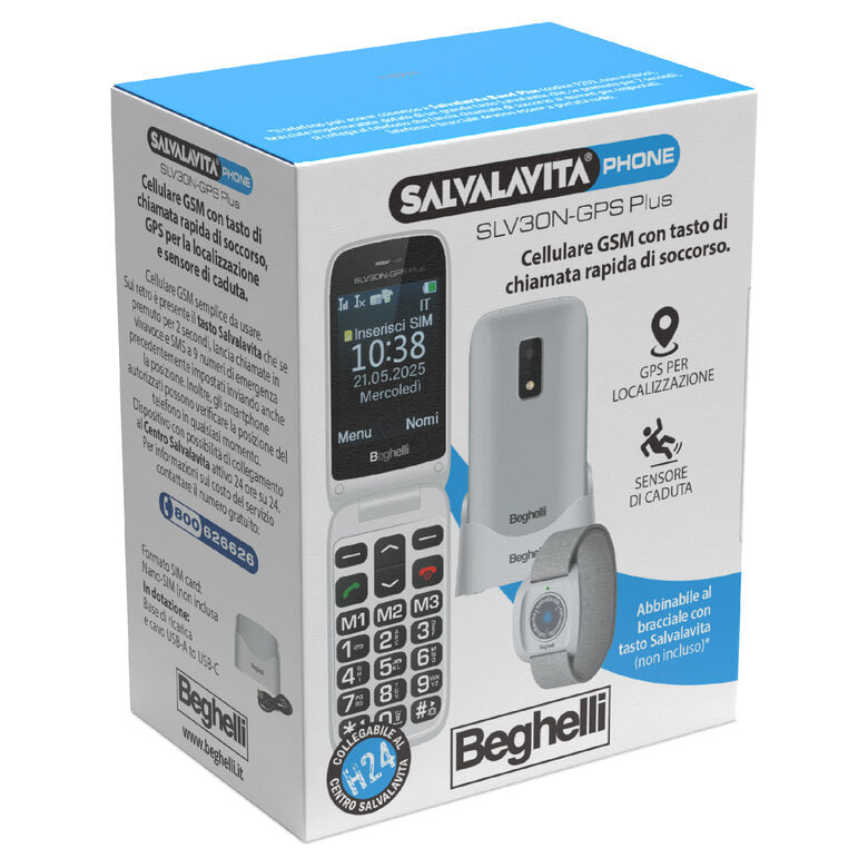 Beghelli 9201N cellulare 7,11 cm (2.8") 100 g Argento Telefono per anziani