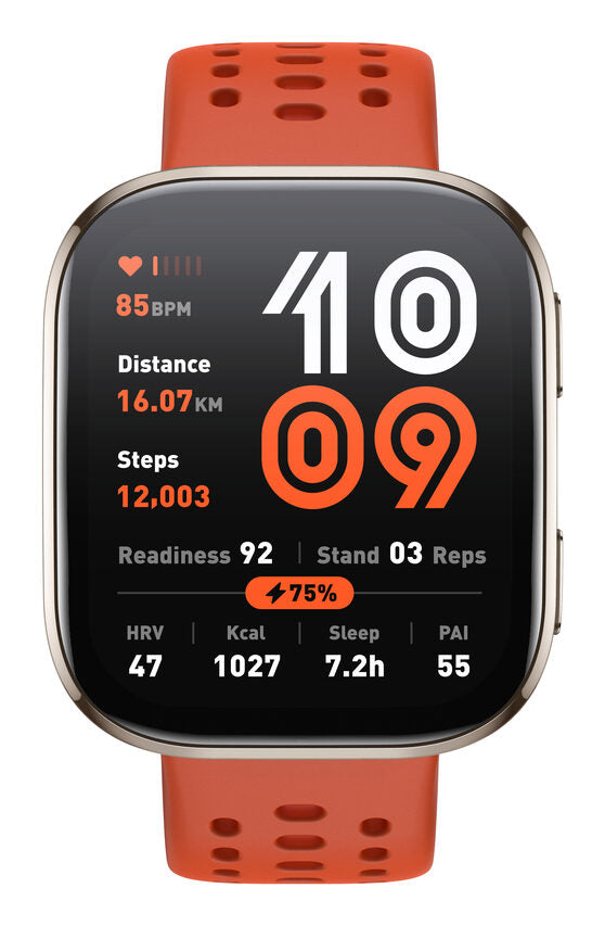 Amazfit Bip 6 Red 5 cm (1.97") AMOLED Digitale 390 x 450 Pixel Touch screen Oro GPS (satellitare)