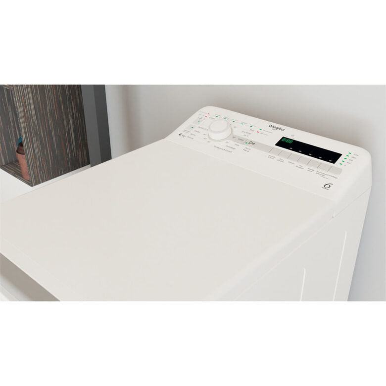 Whirlpool TDLR 6240S IT Lavatrice A Libera Installazione A Carica Dall'alto 6 Kg, 1200 Giri, Tecnologia 6° Senso, Soft Opening, Classe C, Bianco