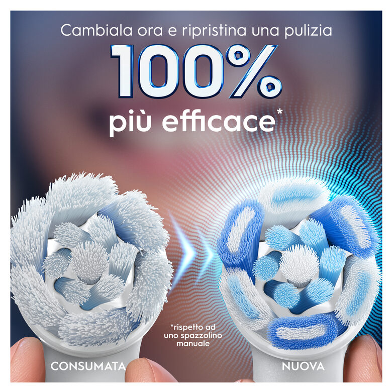 Oral-B Testine di Ricambio iO Series Ultimate Clean, Testine Rotonde Originali, Setole CrissCross per pulizia e rimozione della placca avanzate e in profondità. 3 Testine
