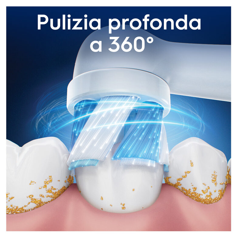 Oral-B Testine di Ricambio iO Series Ultimate Clean, Testine Rotonde Originali, Setole CrissCross per pulizia e rimozione della placca avanzate e in profondità. 3 Testine