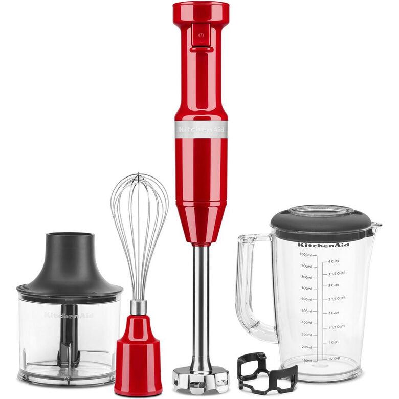 KitchenAid 5KHBV83EER Frullatore ad immersione 180 W Rosso, Acciaio inox