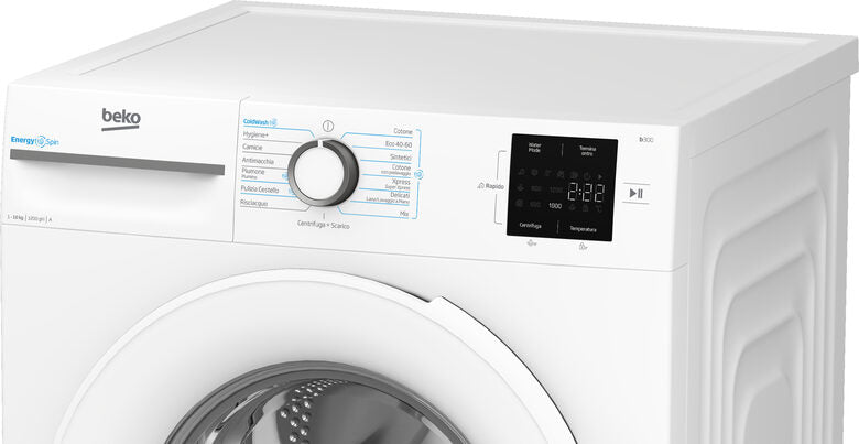 Beko BMWU31021W B300 Lavatrice A Libera Installazione 10 Kg, 1200 Giri, EnergySpin, AutoClean, Classe A, Bianco