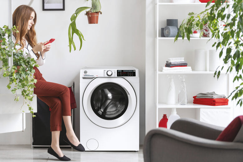 Hoover HW 48AMC/1-S H-WASH 500 Lavatrice A Libera Installazione 8 Kg, 1400 Giri, Classe A, Motore Inverter EcoPower, Bianco