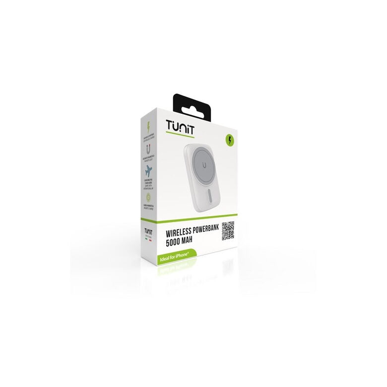 TUNIT TTMGPB50 batteria portatile 5000 mAh Carica wireless Bianco
