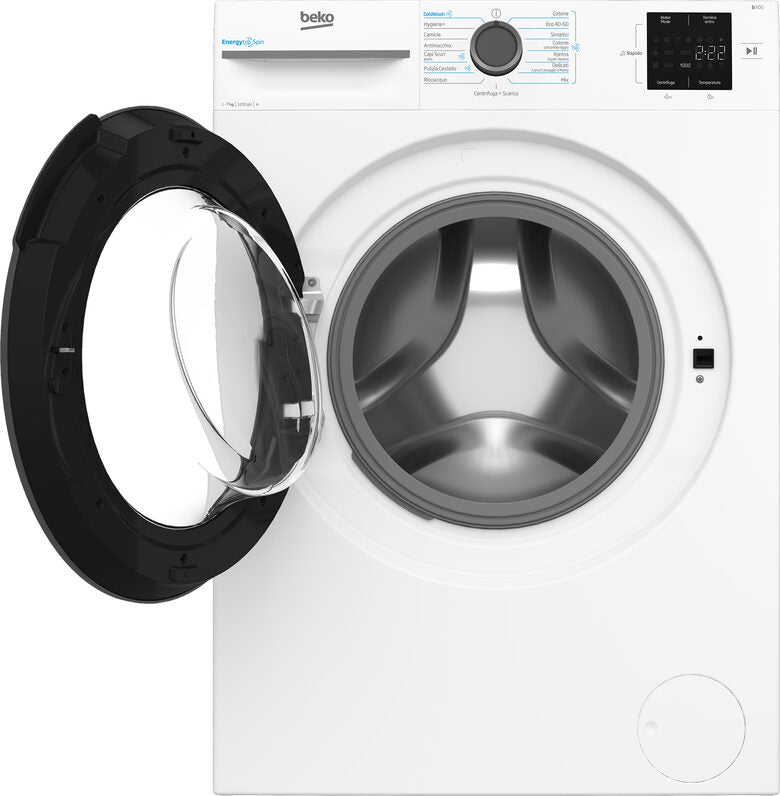 Beko BMWU3721A Lavatrice Slim A Libera Installazione 7 Kg, Energyspin, 1200 Giri, Vapore Igienizzante SteamCure™, AutoClean, Classe A, Bianco
