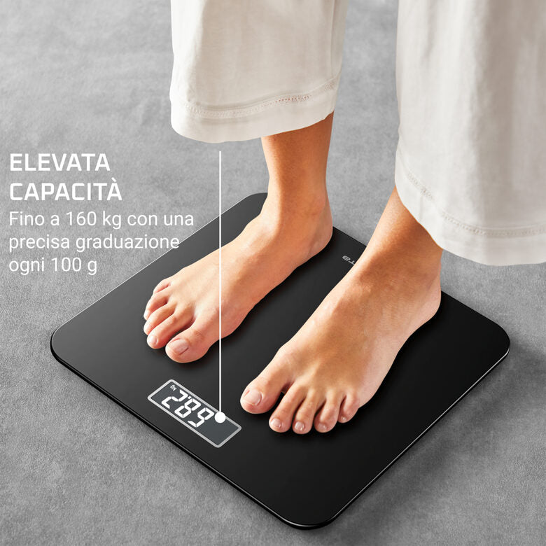 Rowenta Premiss 2.0, Bilancia da Bagno, Display LCD Facile da Leggere, Nero, BS1800