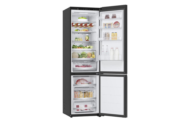 LG GBB72BM9DQ Frigorifero combinato, Classe D, 387L, Wi-Fi, Wine Rack, Porta in vetro,Nero