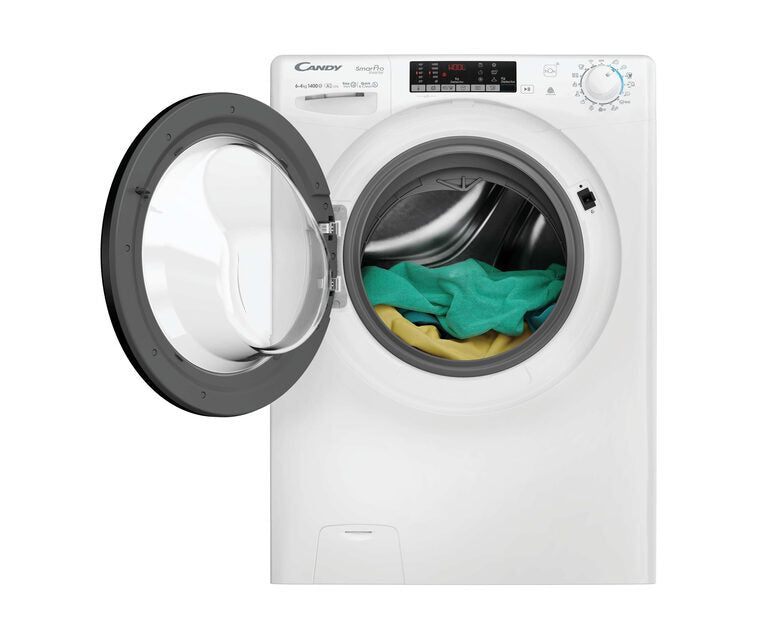 Candy CSOW44644TWMB6-S Lavasciuga Libera Installazione 6 Kg, 1400 Giri, Smart Pro Inverter, Wi-fi + Bluetooth, Snap&wash, Classe E, Bianco