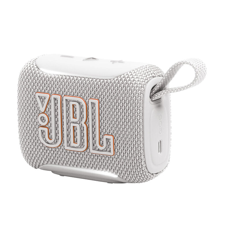 JBL GO 5 Speaker Bluetooth ultra‑portatile con potente Pro Sound e bassi incisivi, pairing AirTouch, design impermeabile, 10 ore di autonomia, Bianco