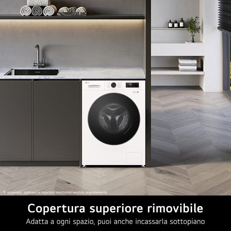 LG W4NX1085NWB Lavasciuga 8/5kg Serie X1, Classe A/E, 6 Motion Direct Drive, Wi-Fi, 1400 giri, Allergy Care, Bianca