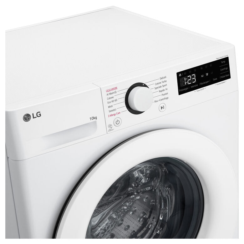 LG F4R3010NSWW Serie R3 Lavatrice A Libera Installazione 10 Kg, 1400 Giri, Lavaggio A Vapore, Allergy Care, Inverter Direct Drive, Classe A-10%, Bianco