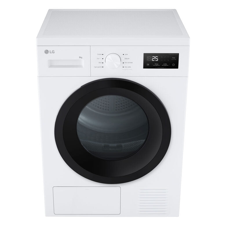 LG RNA1008NWK Asciugatrice 8kg Pompa di calore, Classe D, 8 programmi, Sensore asciugatura