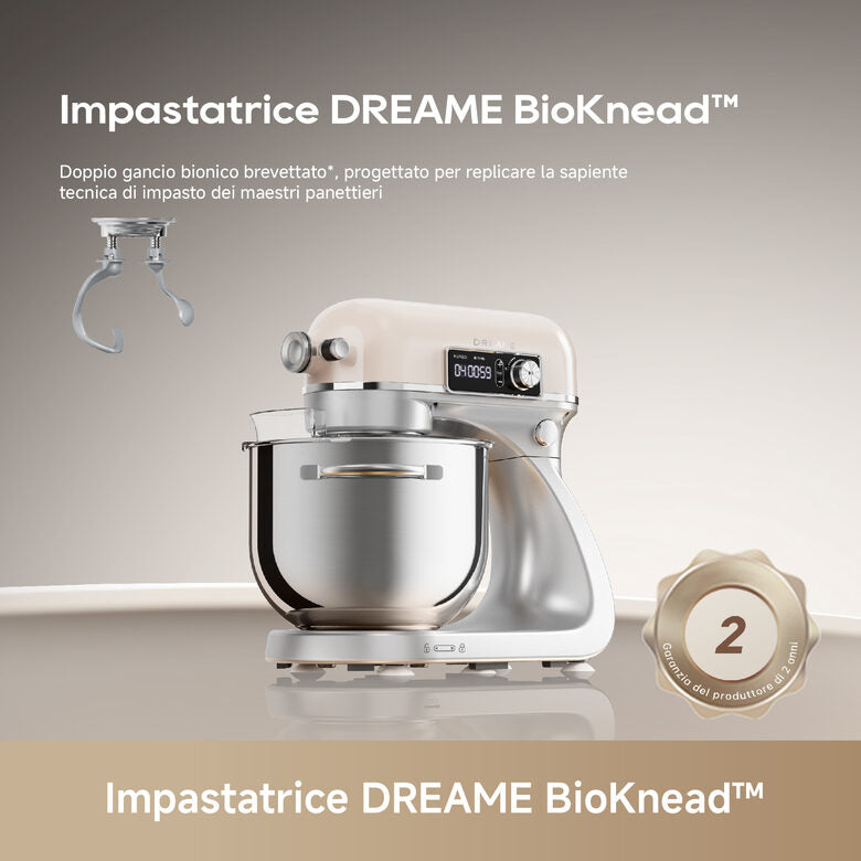 Dreame BioKnead Sbattitore con base 800 W Bianco, Crema
