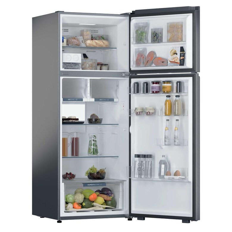 Haier HPR5718ENMX Frigorifero Combinato A Libera Installazione, Tecnologia Total No Frost, Sistema LED Daylight, Classe E, Acciaio Inox