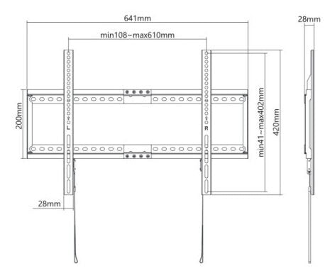 nuovaVideosuono 24LU091 Supporto TV a parete 2,03 m (80") Nero