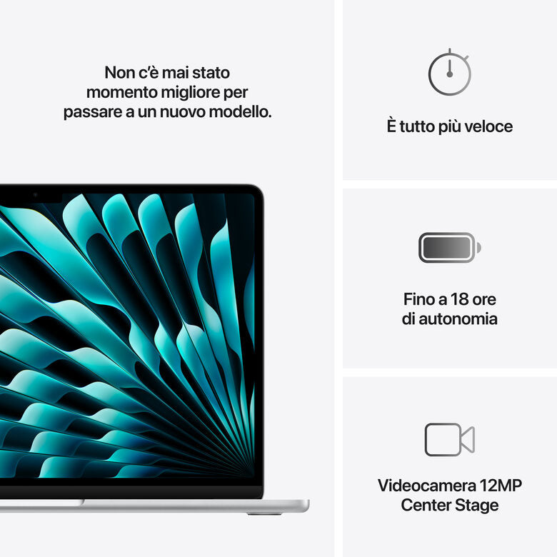 Apple MacBook Air 13'' M4 chip 10-core CPU 8-core GPU, 16GB, 256GB SSD - Argento